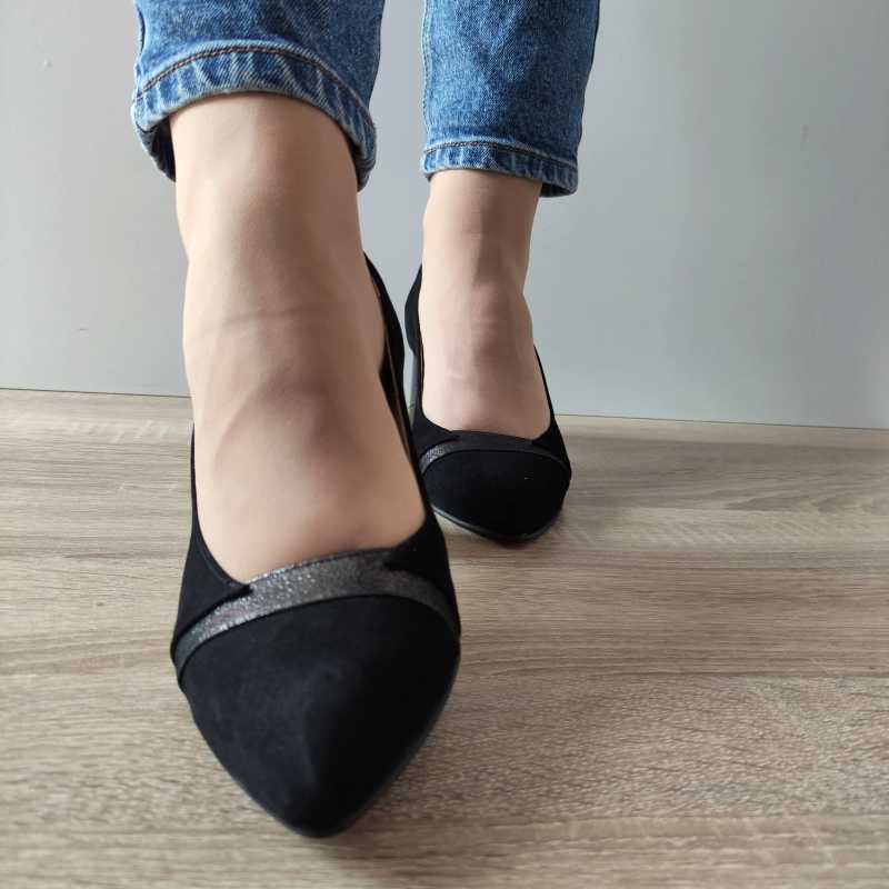 PANTOFI ELEGANTI DAMA ANTONIO 13462 NEGRI VELUR - imagine 4
