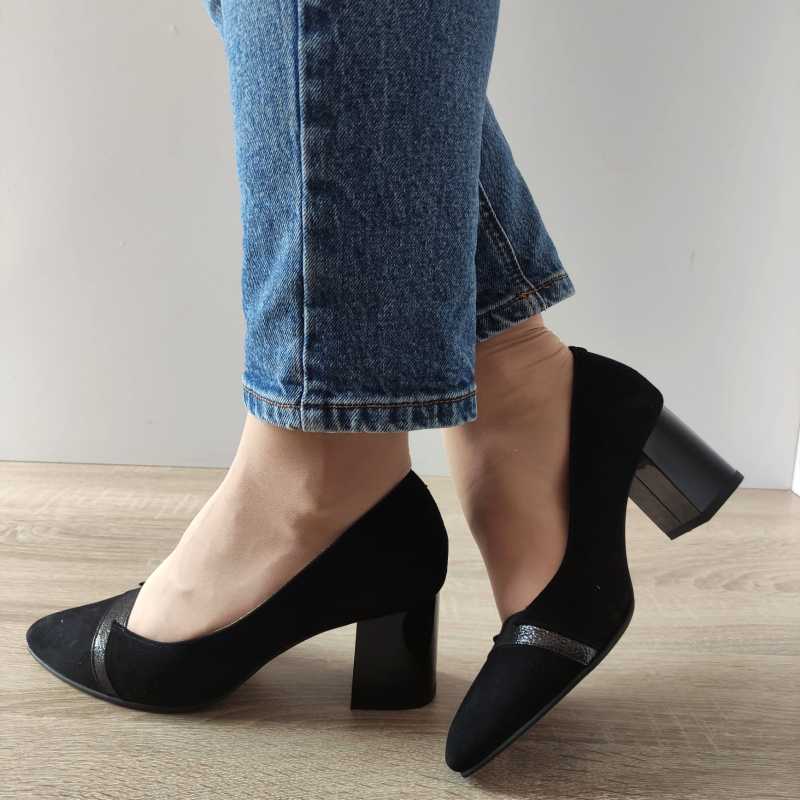 PANTOFI ELEGANTI DAMA ANTONIO 13462 NEGRI VELUR - imagine 2