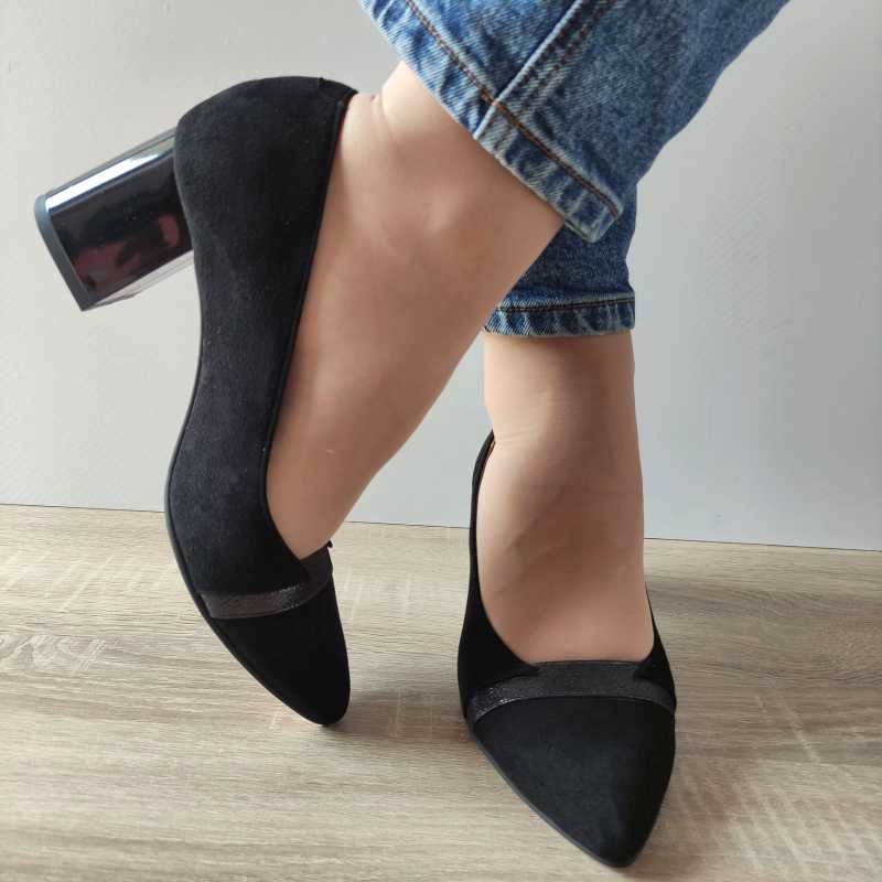 PANTOFI ELEGANTI DAMA ANTONIO 13462 NEGRI VELUR - imagine 3