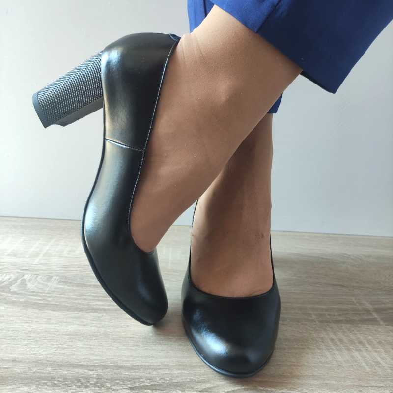 PANTOFI ELEGANTI DAMA ANTONIO 23336 NEGRI CU TOC FORO - imagine 4