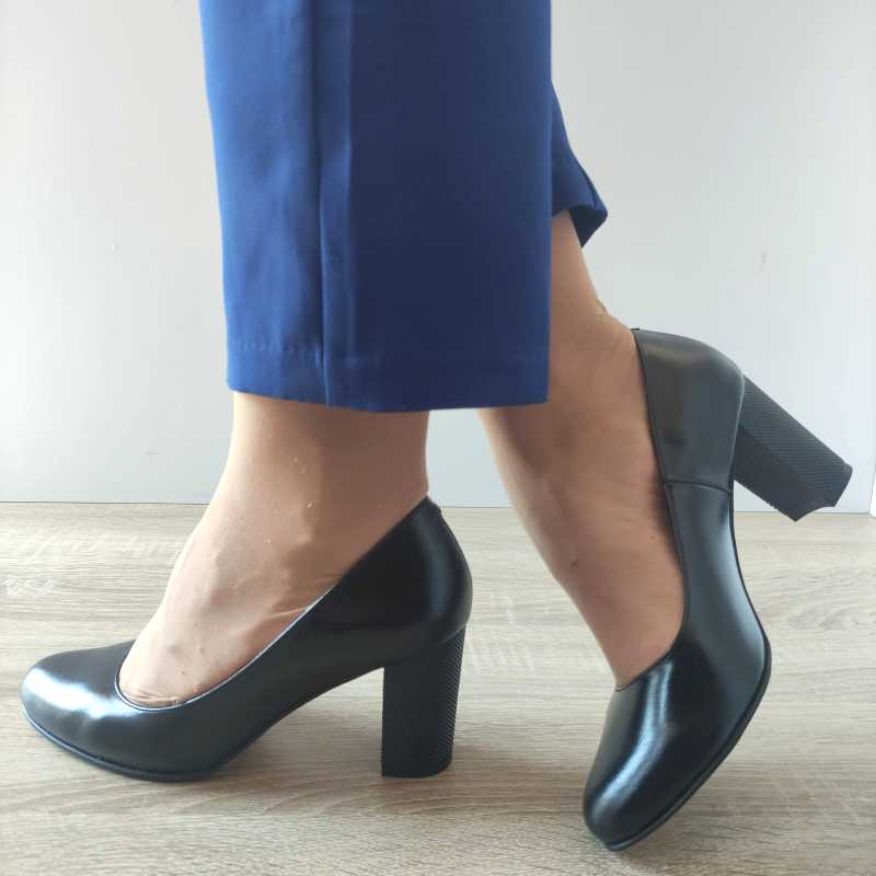PANTOFI ELEGANTI DAMA ANTONIO 23336 NEGRI CU TOC FORO - imagine 2