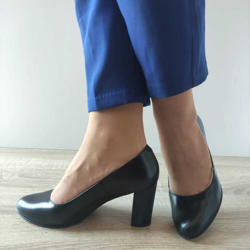 PANTOFI ELEGANTI DAMA ANTONIO 23336 NEGRI CU TOC FORO - imagine 3