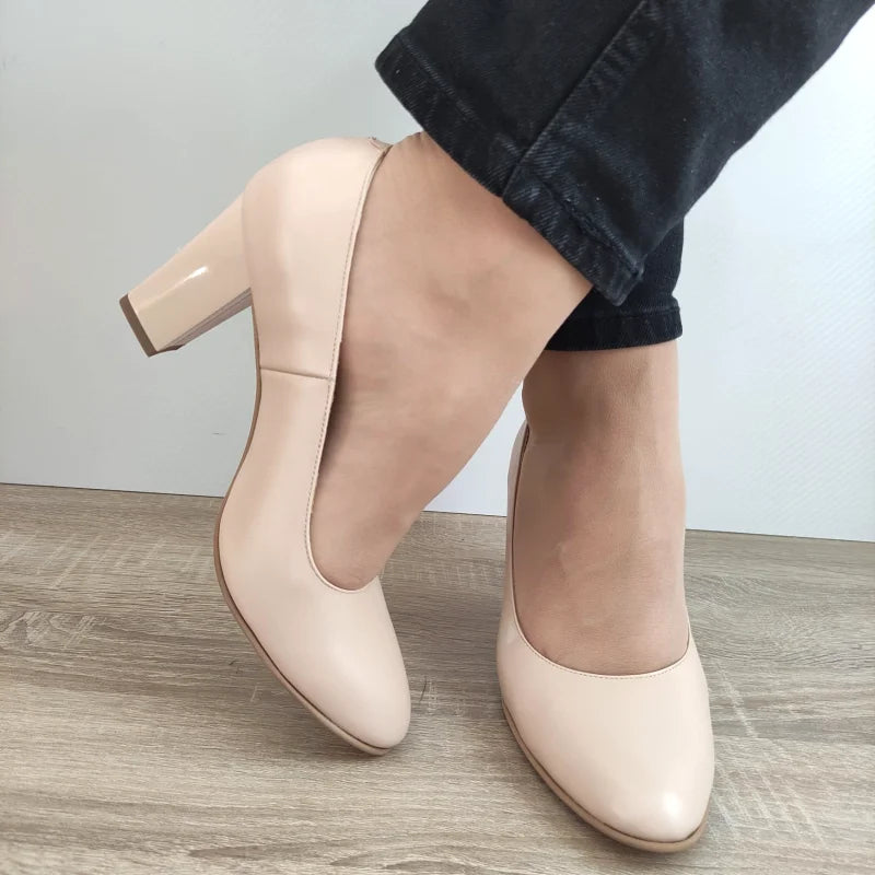 PANTOFI ELEGANTI DAMA ANTONIO 2500 ROZ NUDE - imagine 4