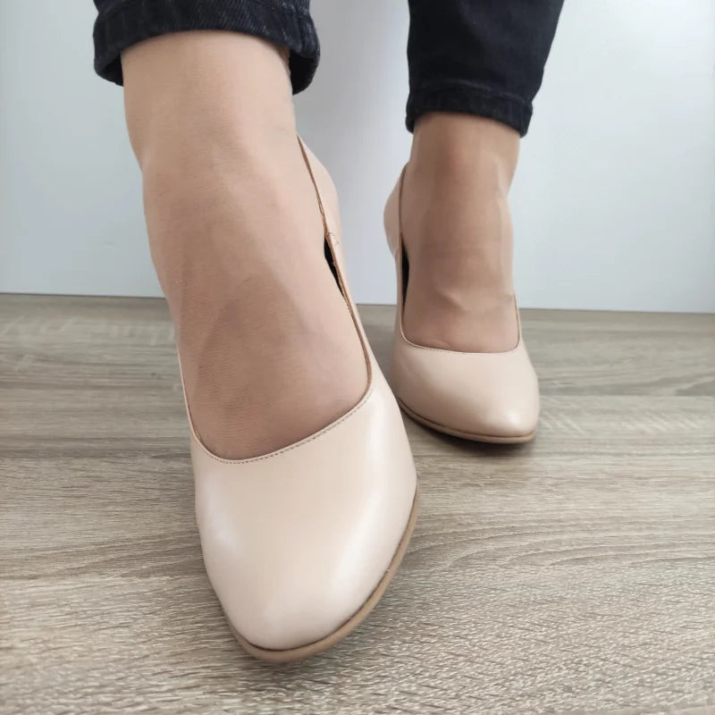 PANTOFI ELEGANTI DAMA ANTONIO 2500 ROZ NUDE - imagine 3