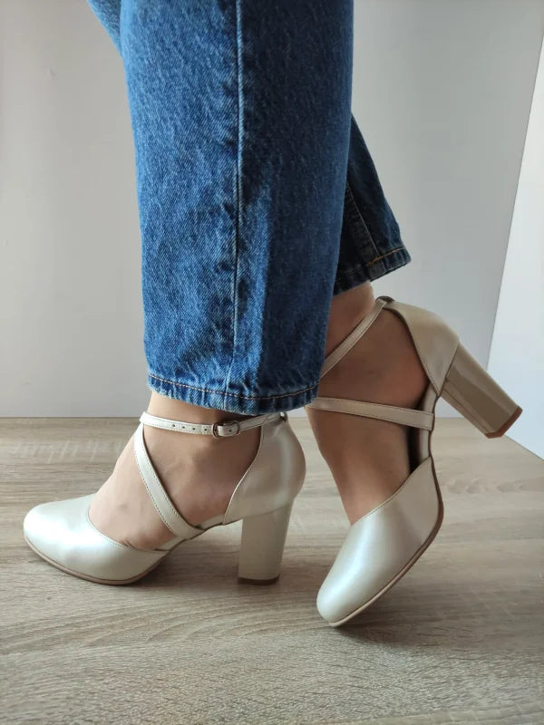 PANTOFI ELEGANTI DAMA ANTONIO 27336 BEJ SIDEFAT - imagine 2