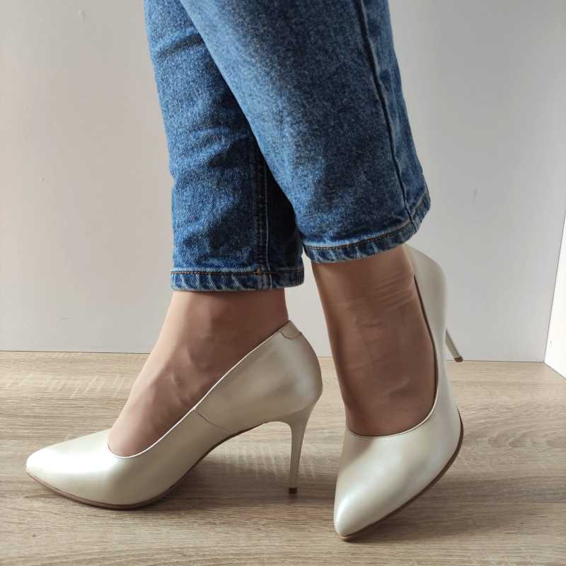 PANTOFI ELEGANTI DAMA ANTONIO 3527 BEJ SIDEF - imagine 2