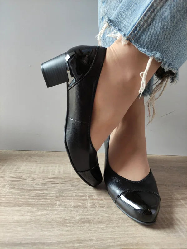 PANTOFI ELEGANTI DAMA CAPRICE 22302-45 NEGRI CU LAC - imagine 4
