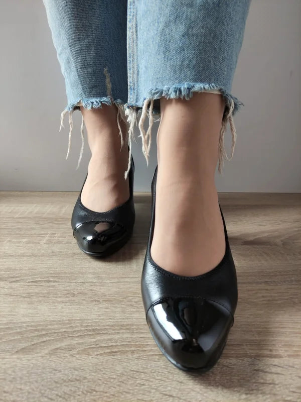 PANTOFI ELEGANTI DAMA CAPRICE 22302-45 NEGRI CU LAC - imagine 3