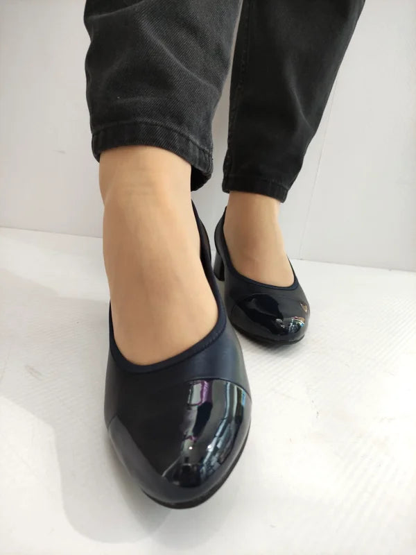 PANTOFI ELEGANTI DAMA CAPRICE 22500-42 ALBASTRI SIDEFAT CU LAC - imagine 4