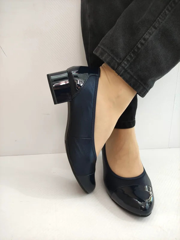 PANTOFI ELEGANTI DAMA CAPRICE 22500-42 ALBASTRI SIDEFAT CU LAC