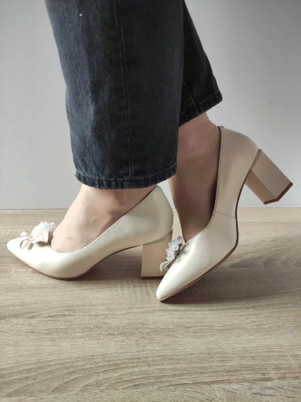 PANTOFI ELEGANTI DAMA EPICA 60063A 52-N CREM (APRICOT PEARL) - imagine 2