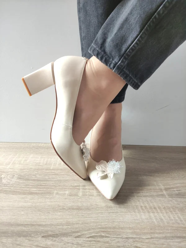 PANTOFI ELEGANTI DAMA EPICA 60063A 52-N CREM (APRICOT PEARL) - imagine 4