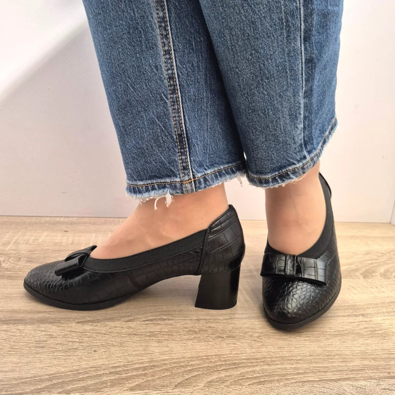 PANTOFI ELEGANTI DAMA EPICA 70008A 01-O NEGRI CROCO - imagine 2