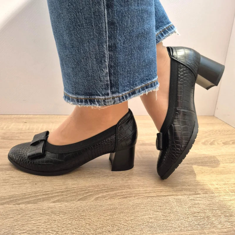 PANTOFI ELEGANTI DAMA EPICA 70008A 01-O NEGRI CROCO - imagine 3