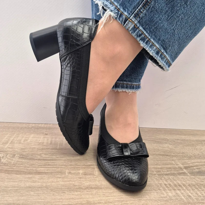 PANTOFI ELEGANTI DAMA EPICA 70008A 01-O NEGRI CROCO - imagine 4