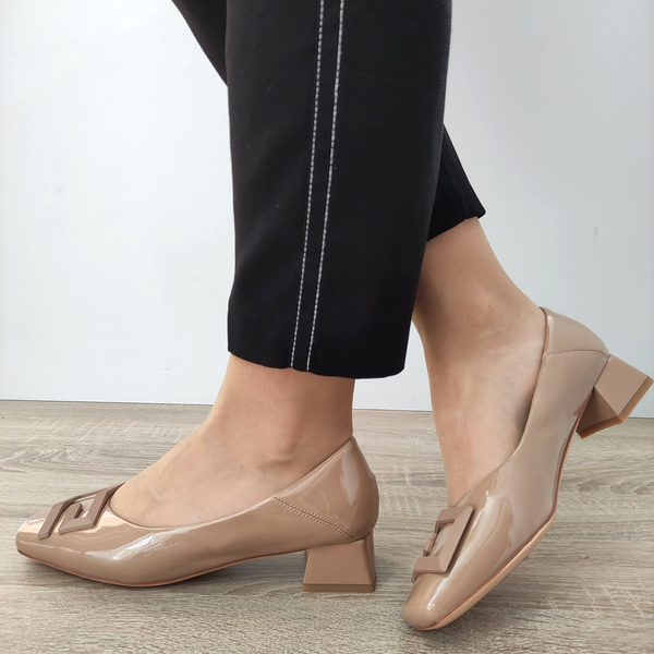 PANTOFI ELEGANTI DAMA FORMAZIONE 1011-1062 APRICOT LAC - imagine 2