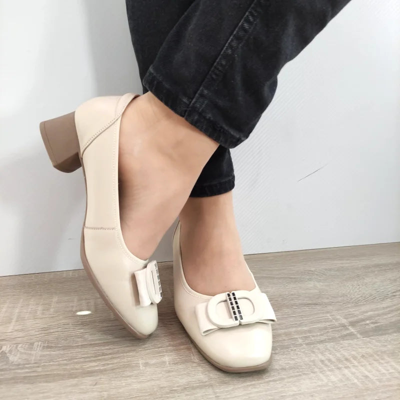 PANTOFI ELEGANTI DAMA FORMAZIONE 21125 CREM - imagine 4