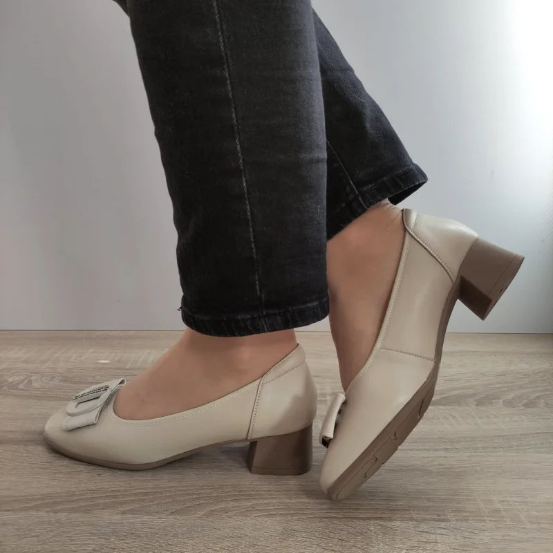 PANTOFI ELEGANTI DAMA FORMAZIONE 21125 CREM - imagine 2