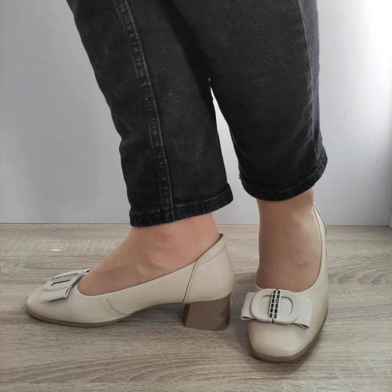 PANTOFI ELEGANTI DAMA FORMAZIONE 21125 CREM - imagine 3