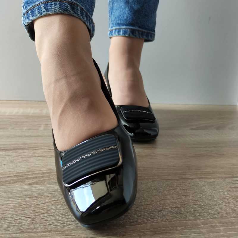 PANTOFI ELEGANTI DAMA FORMAZIONE TP2377-6 NEGRI LAC - imagine 3