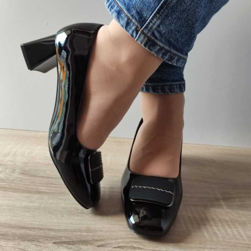 PANTOFI ELEGANTI DAMA FORMAZIONE TP2377-6 NEGRI LAC - imagine 4