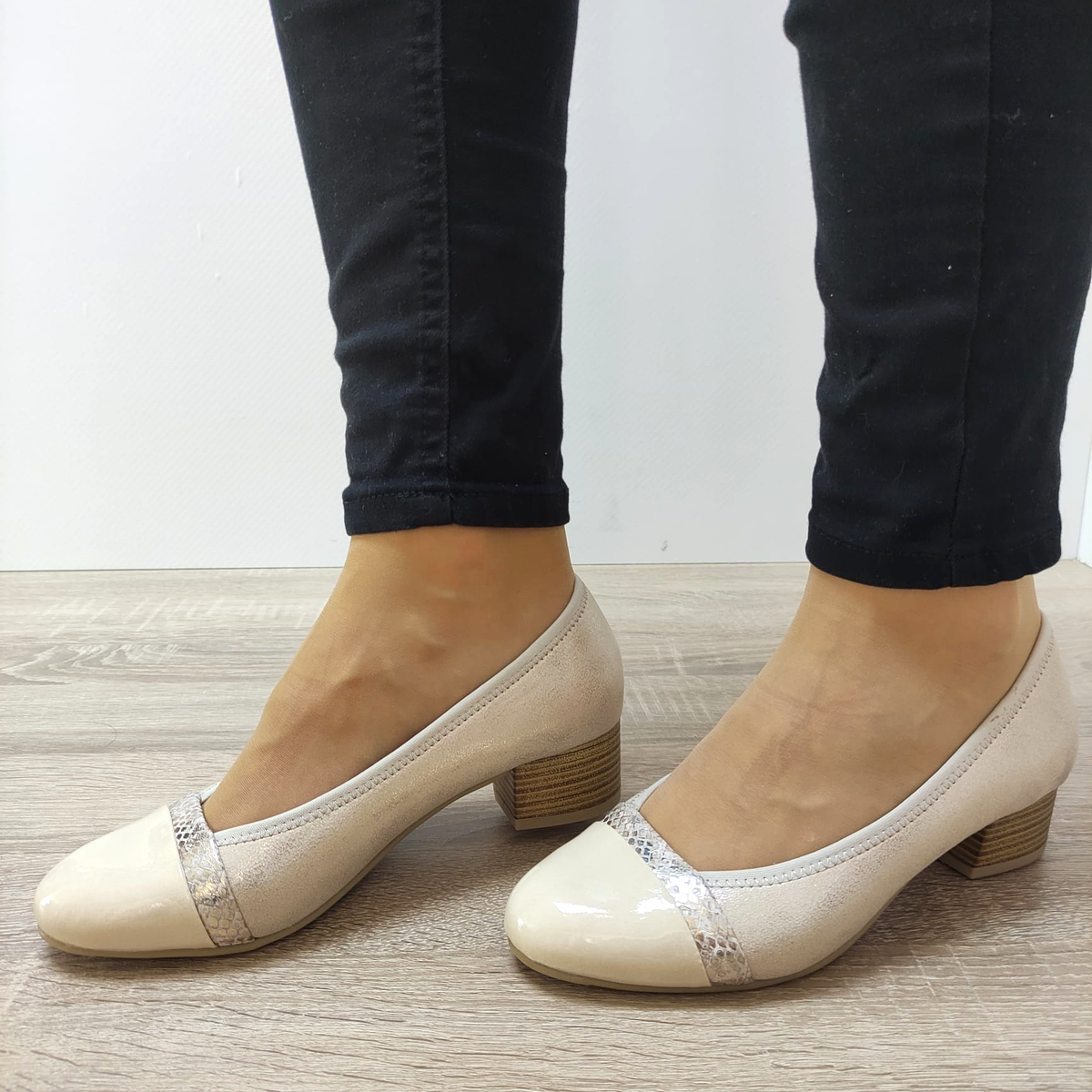 PANTOFI ELEGANTI DAMA JANA 22366 BEJ - imagine 5