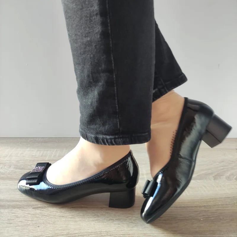 PANTOFI ELEGANTI DAMA KARISMA 50053A 01-L NEGRI LAC - imagine 2