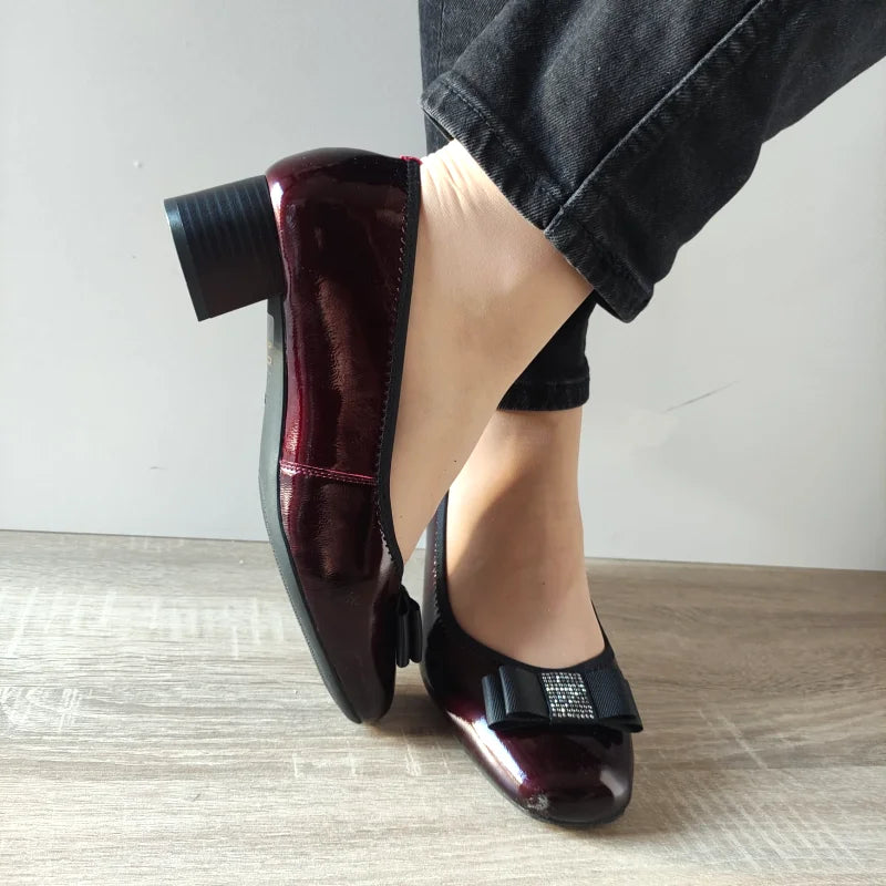 PANTOFI ELEGANTI DAMA KARISMA 50053B 23-L BORDO LAC - imagine 4