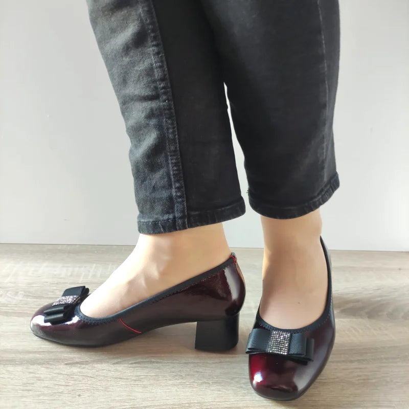 PANTOFI ELEGANTI DAMA KARISMA 50053B 23-L BORDO LAC - imagine 2