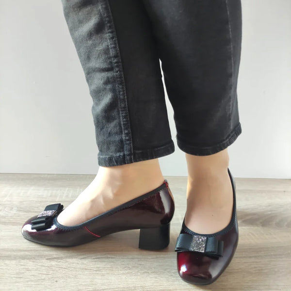PANTOFI ELEGANTI DAMA KARISMA 50053B 23-L BORDO LAC - imagine 2