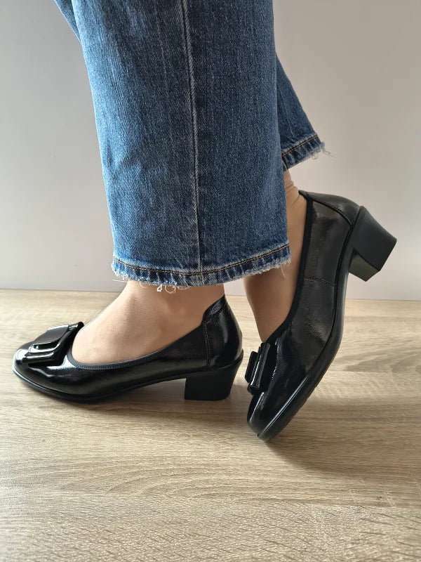 PANTOFI ELEGANTI DAMA PASS 460010A 01-L NEGRI LAC - imagine 2