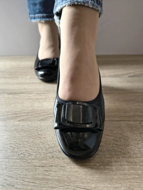 PANTOFI ELEGANTI DAMA PASS 460010A 01-L NEGRI LAC - imagine 3