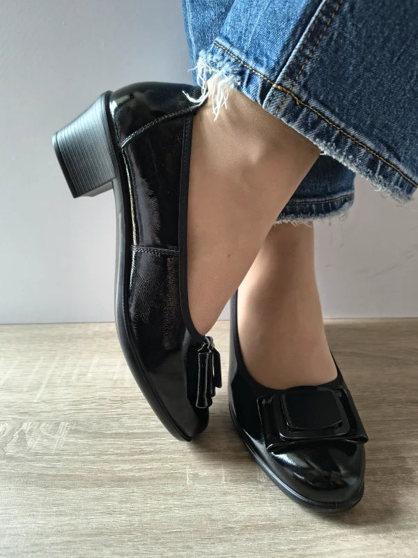 PANTOFI ELEGANTI DAMA PASS 460010A 01-L NEGRI LAC - imagine 4