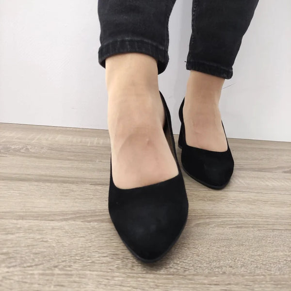 PANTOFI ELEGANTI DAMA PERLLA 3461-6 NEGRI VELUR - imagine 5
