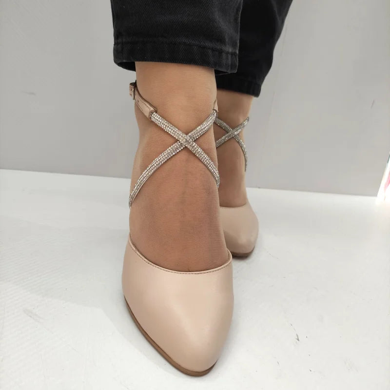 PANTOFI ELEGANTI DAMA PERLLA 3671 BX 132 ROZ NUDE - imagine 3