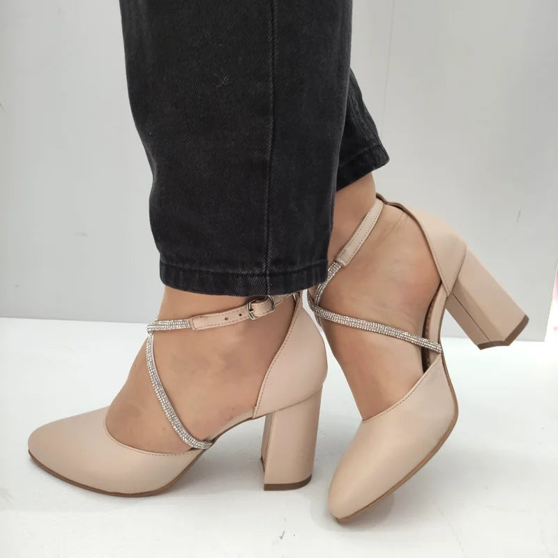 PANTOFI ELEGANTI DAMA PERLLA 3671 BX 132 ROZ NUDE - imagine 2