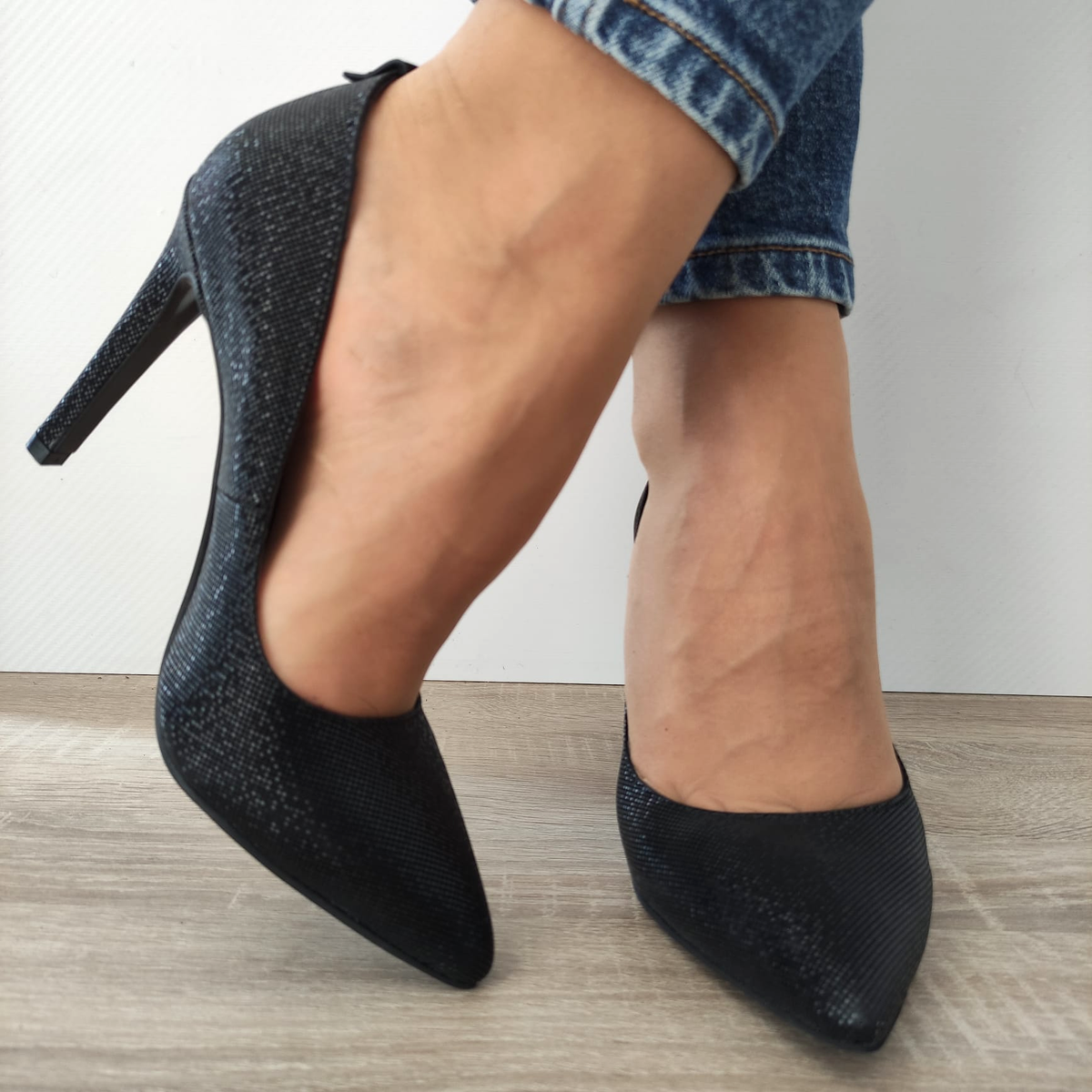 PANTOFI ELEGANTI DAMA PERLLA 374-47 NEGRU EFFECT - imagine 4