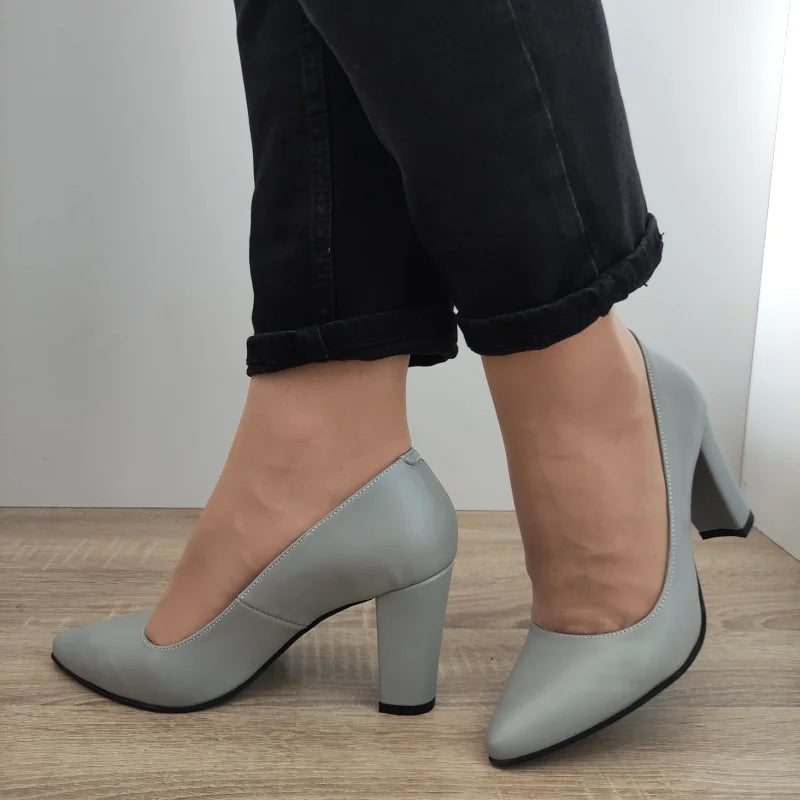 PANTOFI ELEGANTI DAMA PERLLA 5120 GRI - imagine 2