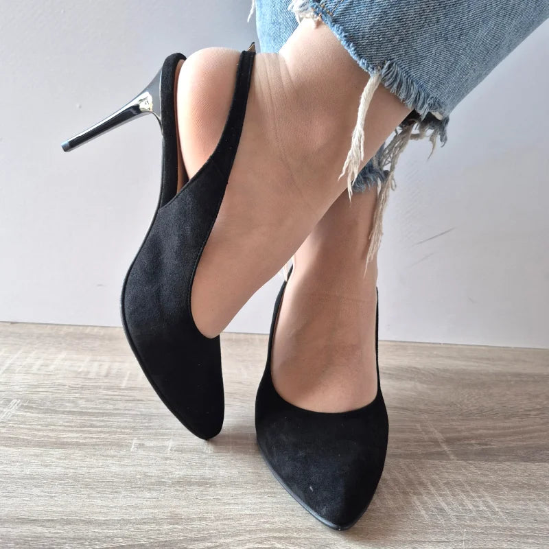 PANTOFI ELEGANTI DECUPATI DAMA ANTONIO 4527 NEGRI VELUR - imagine 3