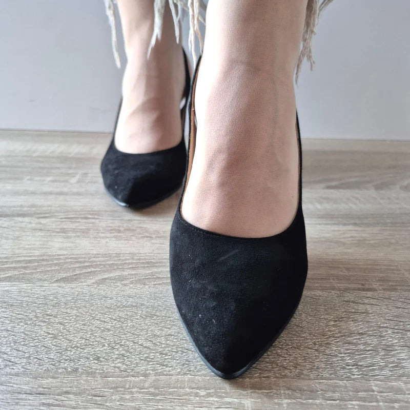 PANTOFI ELEGANTI DECUPATI DAMA ANTONIO 4527 NEGRI VELUR - imagine 4
