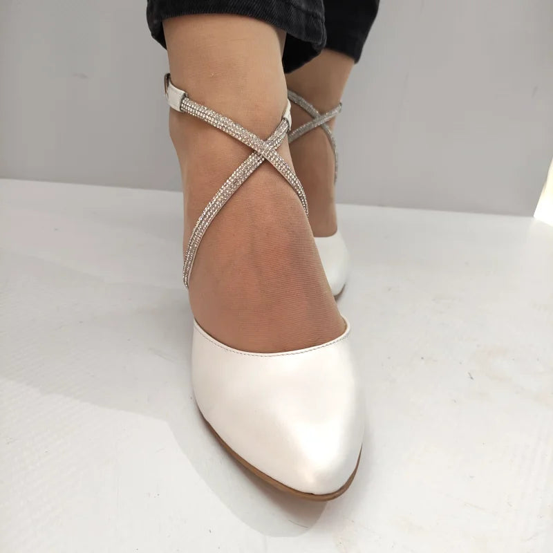 PANTOFI ELEGANTI DAMA PERLLA 3671-1 ALBI PERLAT - imagine 5