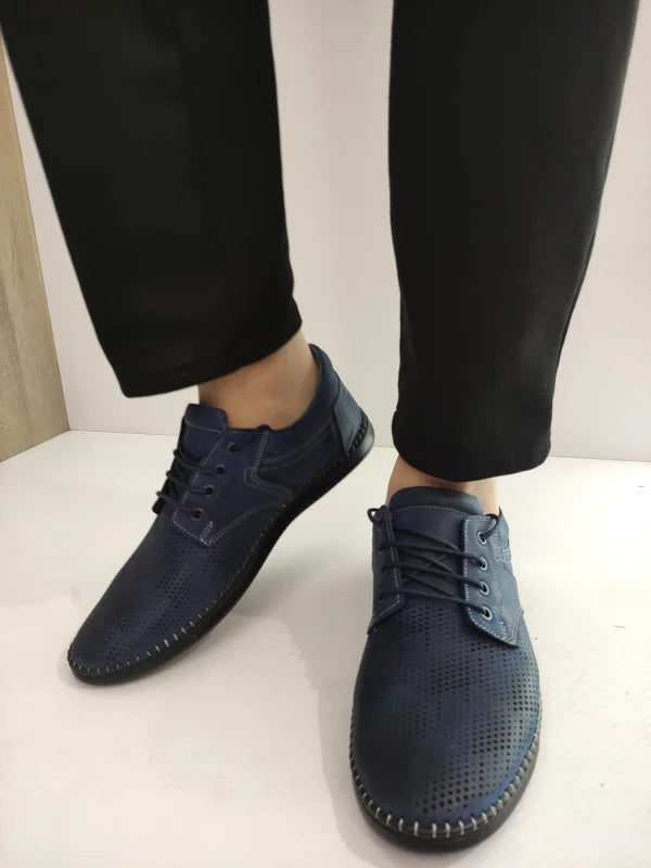 PANTOFI PERFORATI BARBATI BIO FLEX 138 ALBASTRI