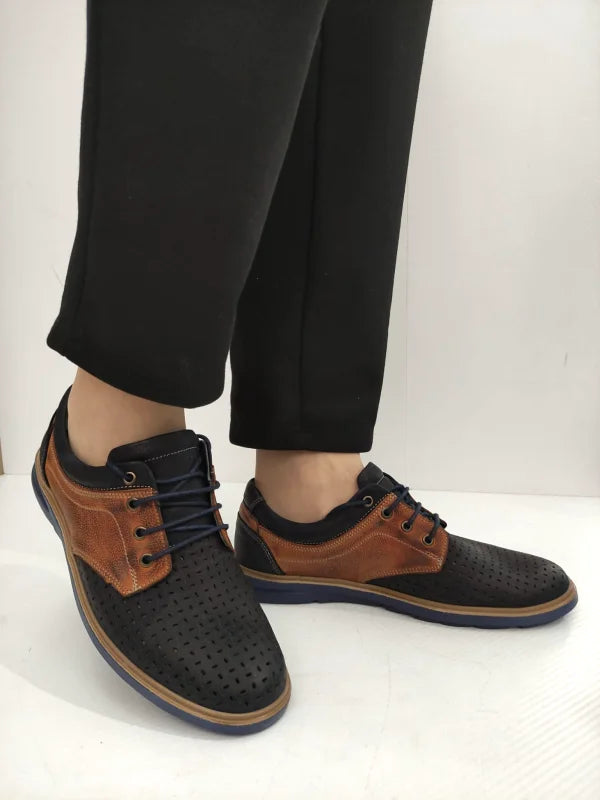 PANTOFI PERFORATI CASUAL BARBATI DOGATI 407 BLEUMARIN - imagine 3