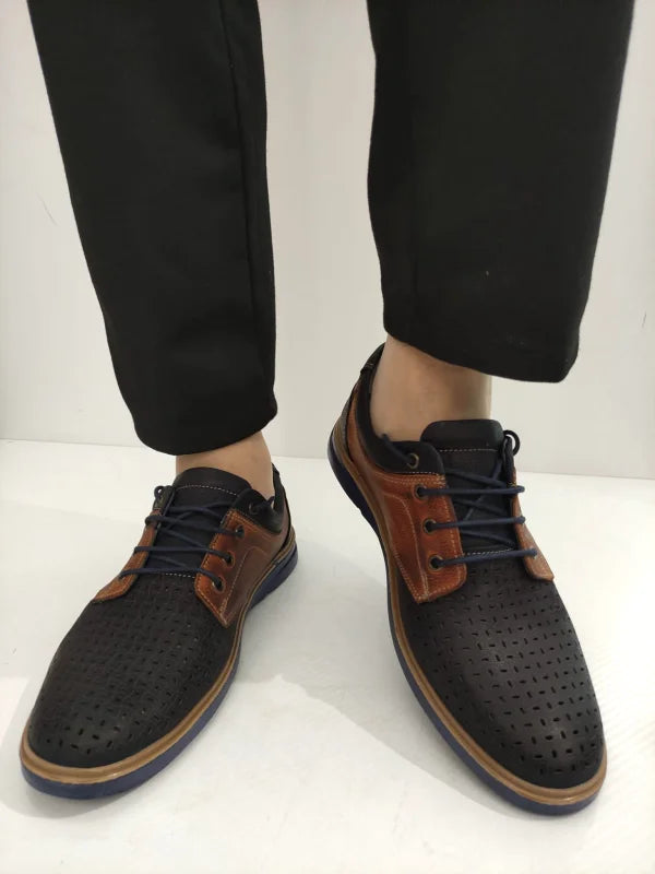 PANTOFI PERFORATI CASUAL BARBATI DOGATI 407 BLEUMARIN - imagine 4