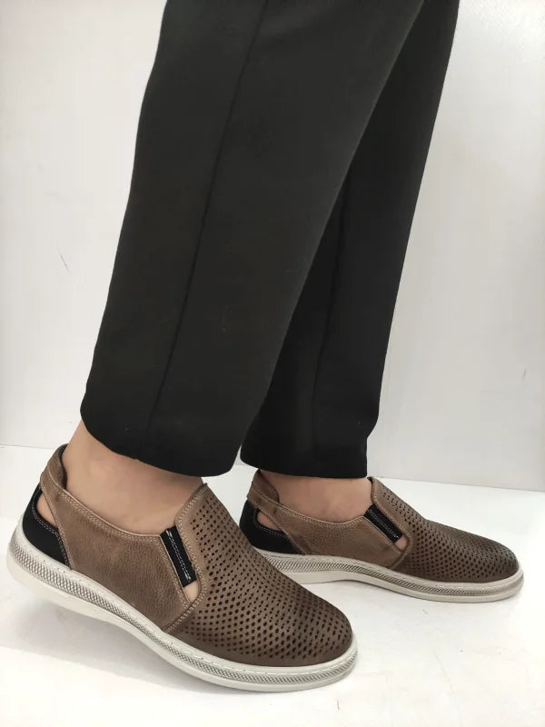 PANTOFI PERFORATI BARBATI BIO FLEX 411 TAUPE