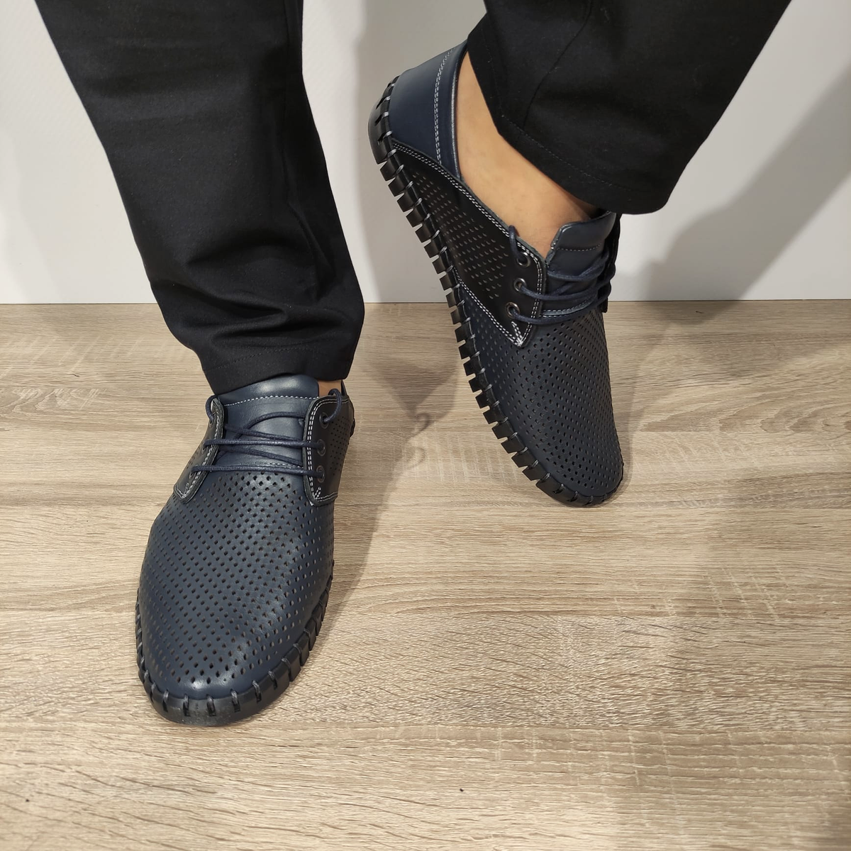PANTOFI PERFORATI CASUAL BARBATI DOGATI 106 BLEUMARIN - imagine 4