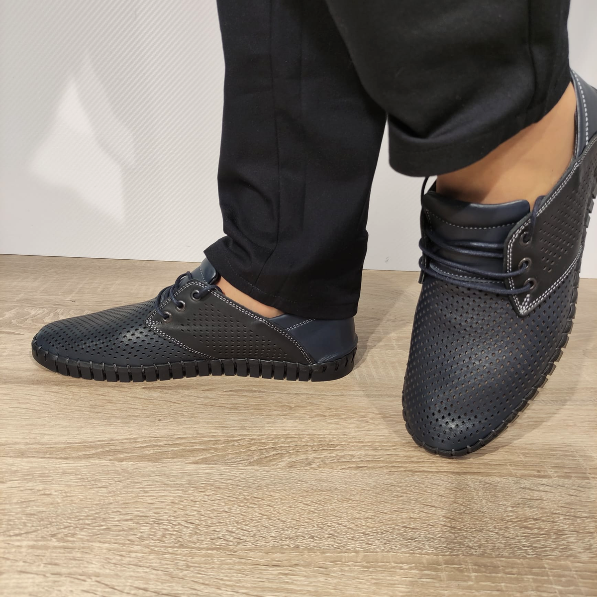 PANTOFI PERFORATI CASUAL BARBATI DOGATI 106 BLEUMARIN - imagine 2