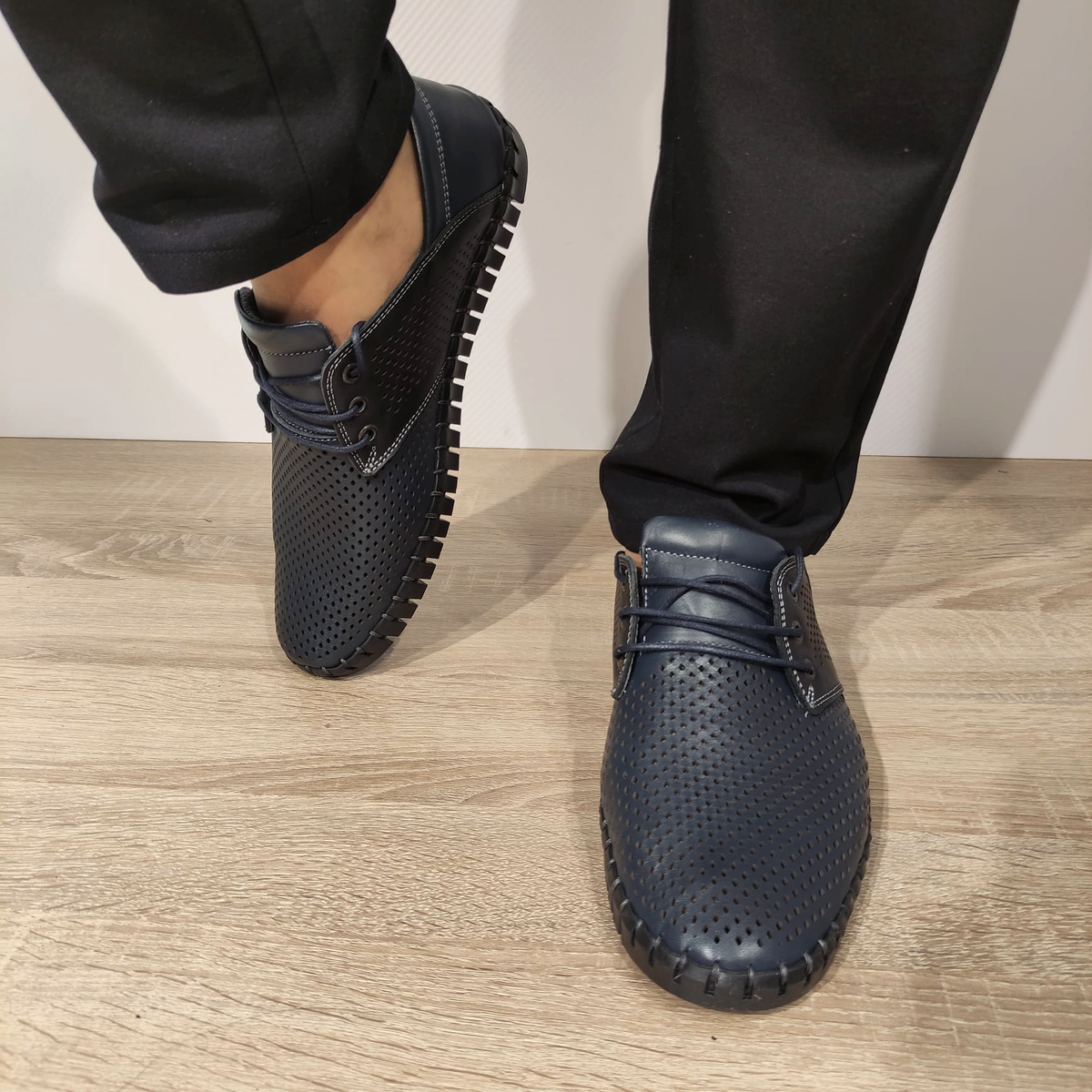 PANTOFI PERFORATI CASUAL BARBATI DOGATI 106 BLEUMARIN - imagine 3