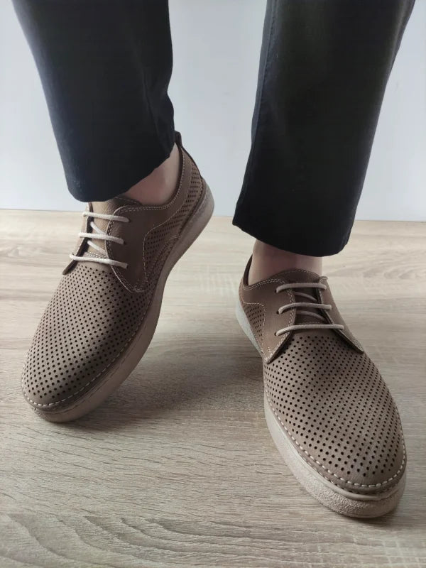 PANTOFI PERFORATI BARBATI GORETTI B69-321 BEJ