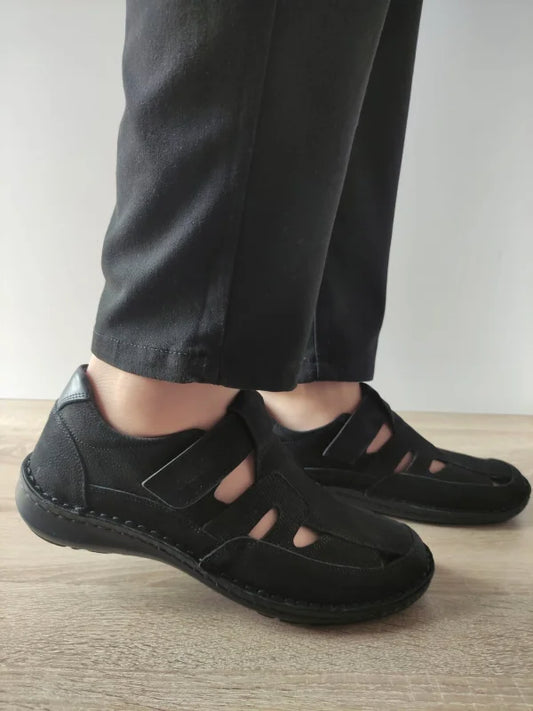 PANTOFI CASUAL PERFORATI BARBATI OTTER 9543 01-2 NEGRI NUBUCK